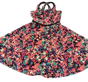 Izzy & Addie Girls Hot Pink Abstract Sleeveless Fit & Flare Dress Sz 12 C13 - Picture 1 of 6