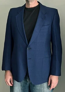 Abrigo Blazer Deportivo Selfridges London Sidi Club Hombres 52 EE. UU. 42R Azul Seda Lana Italia - Imagen 1 de 6
