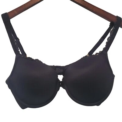 Sujetador Soma 36D Negro Abrazable Push Up Encaje Borde Cierre Trasero LN Copas Acolchadas Foto 1 de 4