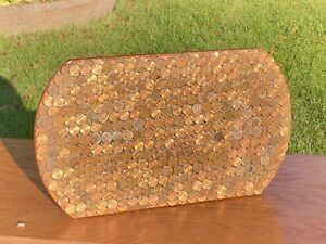 ~ ONE OF A KIND ~ Trivet / Tray / Plate - Made of layers of pennies ~ Numismatic