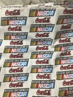 NASCAR Race Car Coca Cola Flannel Fabric Material  3.5yards x 44" . New - Image 1 of 4