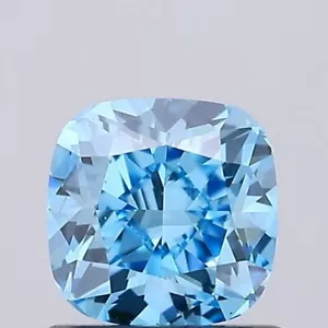 Cushion 1.00 Carat Fancy Vivid Blue VS2 CVD IGI HPHT Loose Lab Grown Diamond - Picture 1 of 3
