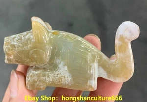 Western Zhou Dynasty natural hetian jade Carved fengshui wealth beast statue - Picture 1 of 6