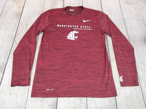 TEAM ISSUE Washington State WSU Cougars Swim Nike Red Long Sleeve T-Shirt Small Cover