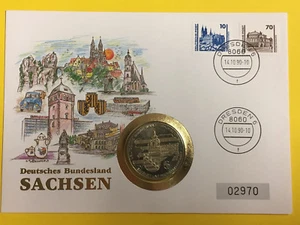 Numisbrief mit Medaille Deutsches Bundesland Sachsen, Deutsche Post  (NU16 - Picture 1 of 1
