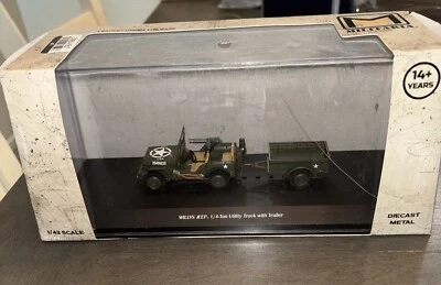 Militaria Scale 1/43 WILLYS JEEP 1/4-TON UTILITY TRUCK W/TRAILER "US ARMY"  New - Image 1 of 4
