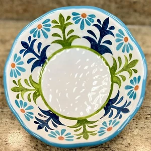 Aaron Sanchez Blue Green Floral MELAMINE Cereal Bowls Set Of 4 - Picture 1 of 1