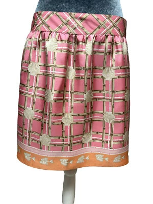 Falda de seda con estampado de caparazón rosa Vineyard Vines talla 8 Foto 1 de 4