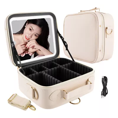 BLANCO PERLA LIMITADO Maquillaje Portátil Bolsa Cósmica Traval LED Espejo Mango Correa Foto 1 de 4