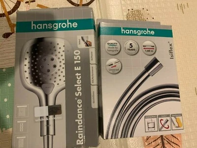 Hansgrohe Raindance Select E150 3jet hand shower white/chrome and 1.6m Hose - Bild 1 von 4
