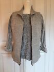 Coldwater Creek Women’s Grey Knit Sweater And Zippered Vest Bundle Sz Small (8)