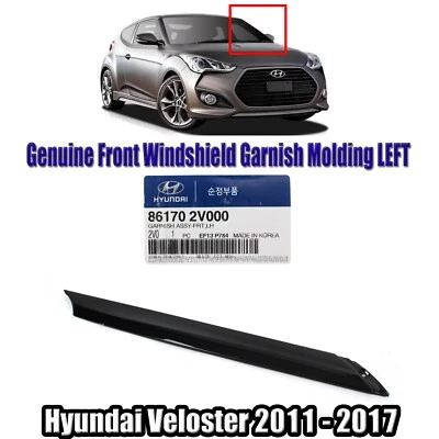 Moldura de adorno de parabrisas delantero genuino OEM izquierda para Hyundai Veloster 2011-2017 Foto 1 de 3