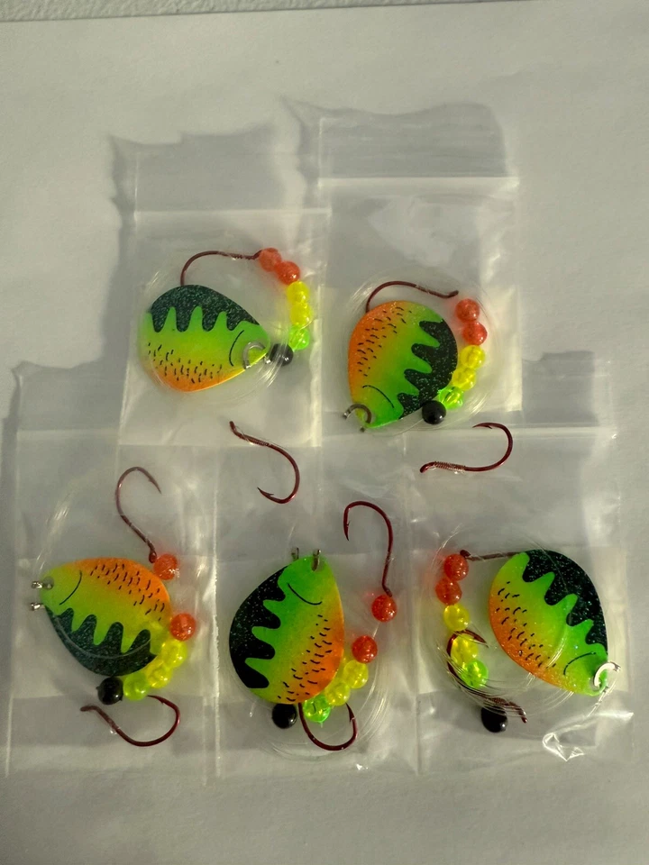 5 Spinner Crawler Harness Size 5 Colorado Blades 2 Hook Firetiger Baitfish - Image 1 of 1