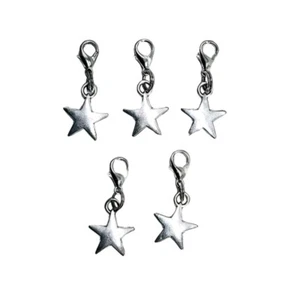 Star Wholesale Charm 5 Pc Jewelry Making Craft Mini Pendant W/ Lobster Claw - Picture 1 of 6