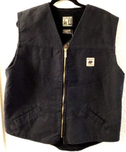 Men's Sz XL Bear River Workwear Vest Black Canvas Sherpa Lined NWT - Picture 1 of 10