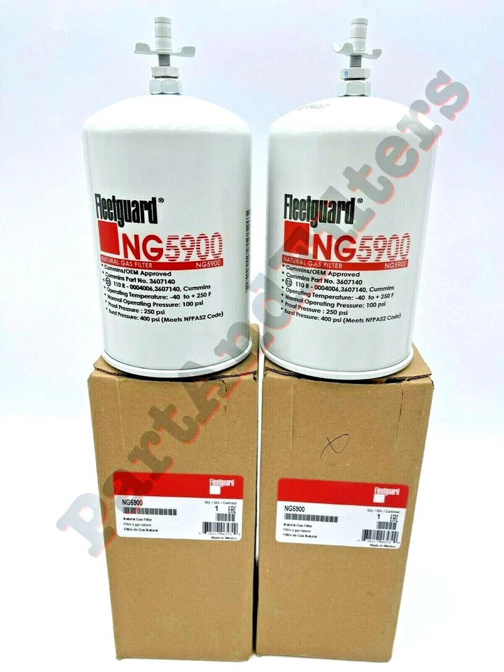 Filtro de combustible de gas natural Fleetguard NG5900 NUEVO Cummins ISX12 ISLG (paquete de 2) Foto 1 de 2