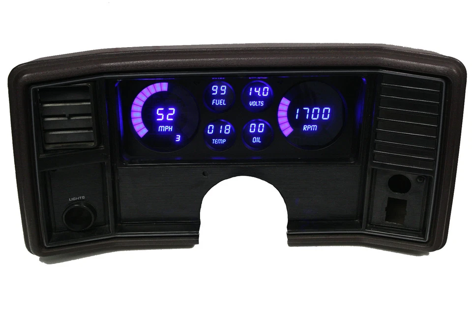1978-1988 Monte Carlo Digital Dash Panel Blue LED Gauges Intellitronix DP9002B