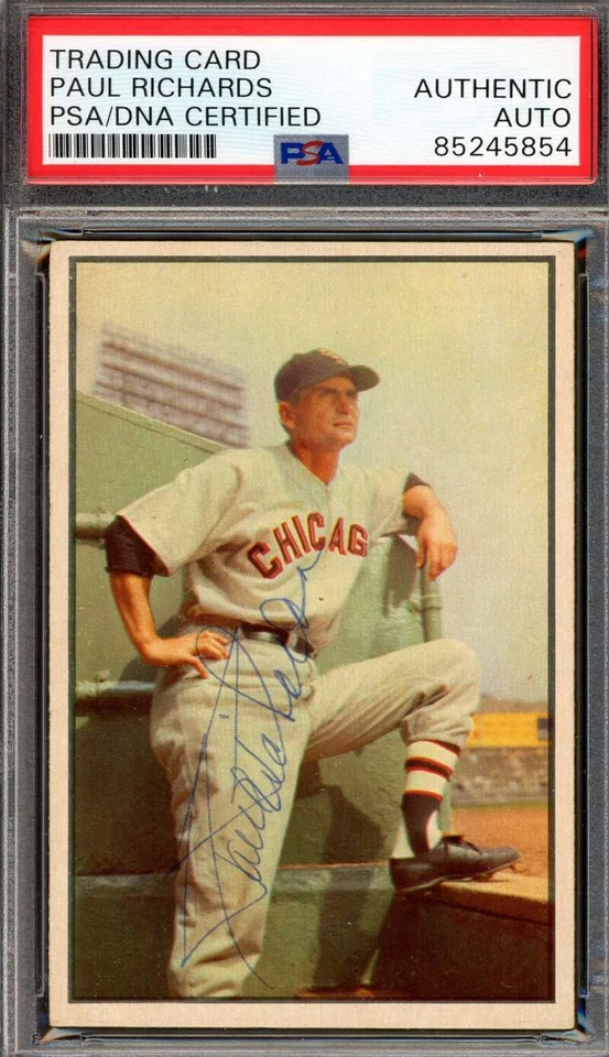 Paul Richards PSA DNA Signed 1953 Bowman Color Autograph - Image 1 of 1