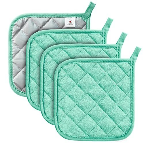 Paquete de 4 juegos de soportes para ollas resistentes al calor para horno almohadillas calientes paño de felpa Foto 1 de 4