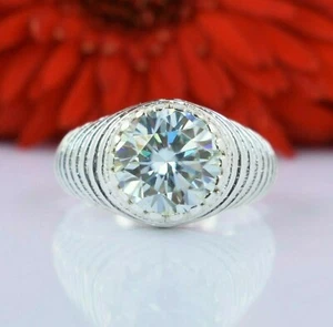 5 KT Decorato Azzurro Trattato Anello Diamante Ottimi Splendere E Luster VVS1 - Foto 1 di 7