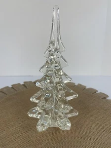 RARE Vintage Art Glass Christmas Tree Clear Sculpture Murano Style - Picture 1 of 10