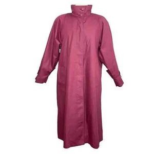 Vintage 70s 80s London Fog trench coat maroon swing style a line 6 P - Picture 1 of 18