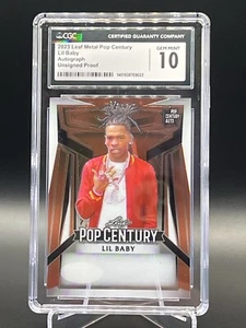 Rare Lil Baby Autograph Unsigned Proof Card 2023 Leaf Metal Pop Century Mint 10 - Picture 1 of 2