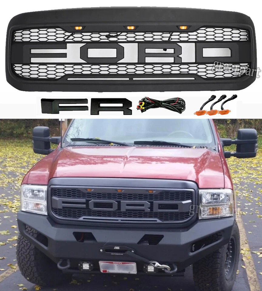 For Ford F250 F350 1999-2004 Super Duty Raptor Style Front Grille Grill Mesh - Image 1 of 4