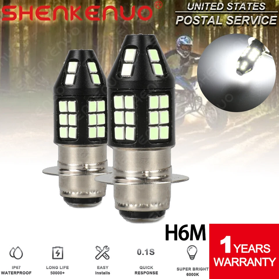 Para Honda Sportrax TRX400EX 1999-2008 - 2x 6000K Blanco LED Faros Bombillas Kit Foto 1 de 4