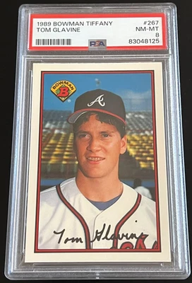 1989 BOWMAN TIFFANY #267 TOM GLAVINE ROOKIE PSA 8 LOW POP - WE COMBINE SHIPPING - Image 1 of 3
