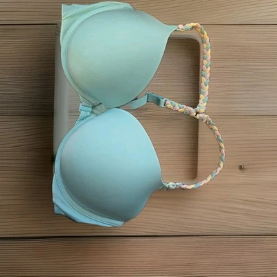 VINTAGE VICTORIA'S SECRET PUSH-UP PIGEONNANT RACERBACK BRA SIZE 38D - Image 1 of 4