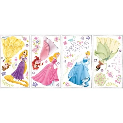 Calcomanías de pared de princesas Disney 36 pegatinas pelables y adhesivas para decoración de habitaciones de niños Foto 1 de 2