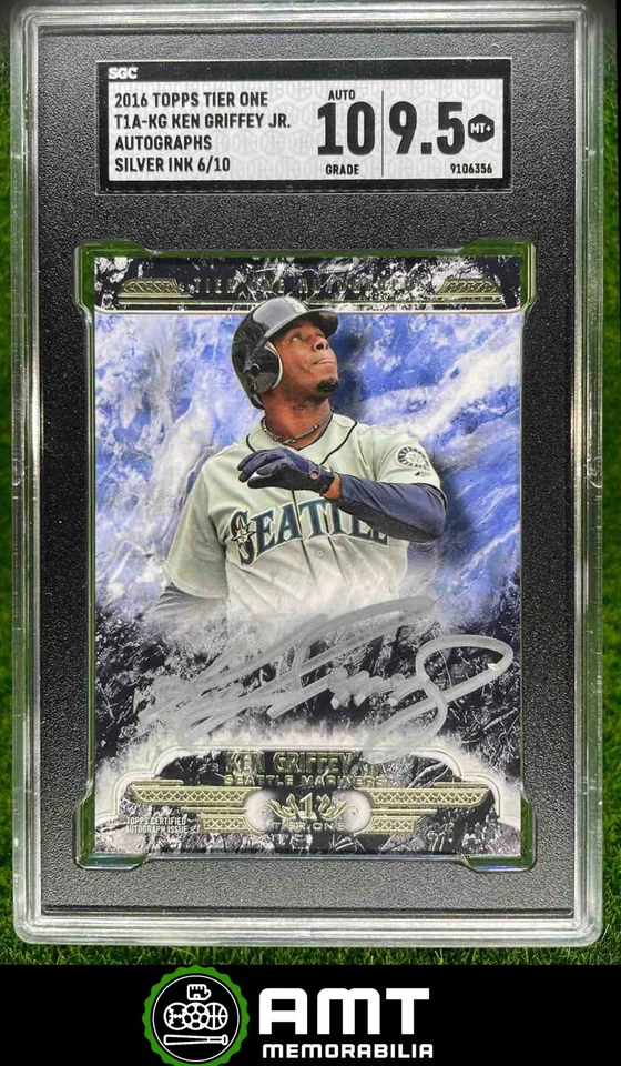 356 2016 Topps Tier One Ken Griffey Jr. Silver Ink 6/10 Mariners SGC 9.5 Auto 10 - Image 1 of 3