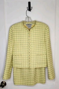 CARLISLE Talla 4 Falda Traje Conjunto Algodón Lana Blazer Chaqueta Trabajo Carrera Tweed - Imagen 1 de 9