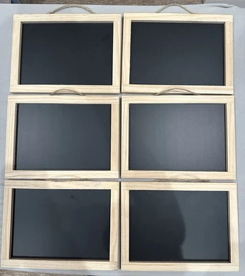 6 Wood Framed 6 3/4 " x 9" Chalkboards for Weddings, Parties, and Crafting - Image 1 of 2