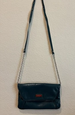 Nine West  Blue Leather Crossbody Bag with Chain Strap - Image 1 of 4