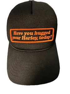 Women’s Have You Hugged Your Harley Today Black Trucker Snap Back Mesh Hat /Cap - Picture 1 of 5