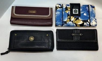 Лот из 4 разных б/у кошельков многоцветные Coach-Buxton-The Sak & Etienne Aigner - Изображение 1 из 4