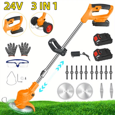 Cortacésped eléctrico con rodillo rojo: telescópico tipo D para fácil uso Foto 1 de 4