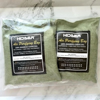 HIDBEA Activated Bamboo Charcoal Air Purifying Bag 2 Pack/500g X 2 | Natural Deodorizer