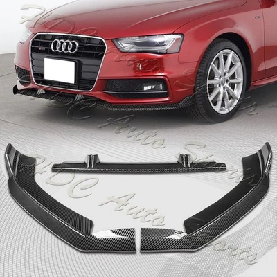 Alerón divisor de labios parachoques delantero aspecto carbono para Audi A4 Quattro S4 2013-2016 Foto 1 de 4