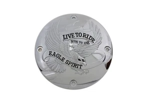V-Twin 42-0951 Chrome Live to Ride Eagle Spirit Derby Cover for 94-03 Sportster - Picture 1 of 2