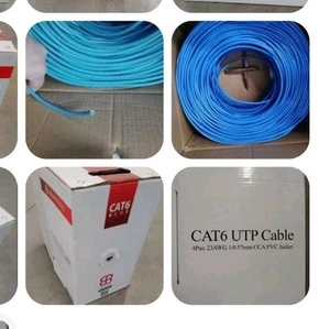 CAT6 1000FT UTP Blue Color Cable 4pair 23AWG Premium Communication Cable - Afbeelding 1 van 12