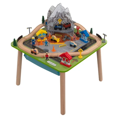 KidKraft Rocky Mountain Wooden Train Set and Train Table with 50 Wood Acc - Image 1 of 4