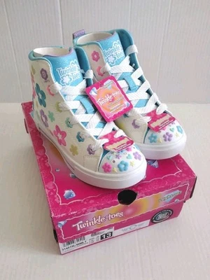 Zapatillas altas Skechers talla 13 para niñas Twinkle Sparks súper flor iluminadas  Foto 1 de 4