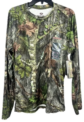 Mossy Oak Obsession Mens Camouflaged Scent Control Turkey Hunting Tee Size S - Image 1 of 3