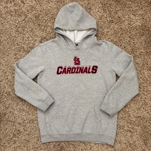 MLB St Louis Cardinals Hoodie Youth XL (Fits Adult S) Gray Embroidered Baseball - Picture 1 of 12