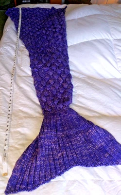 Alfombra acolchada de ganchillo hecha a mano cola de sirena cocoon sofá playa tejida manta lafgana Foto 1 de 4