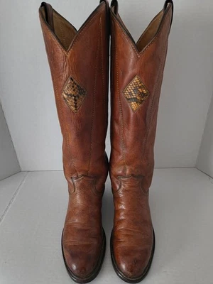 ВИНТАЖНЫЙ 70-х JUSTIN SNAKEPROOF WESTERN БОТИНКИ SZ 7 B/C - Изображение 1 из 4