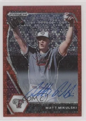 2021 Panini Prizm Draft Picks Red Donut Circle /99 Matt Mikulski #PDP50 Auto - Image 1 of 2